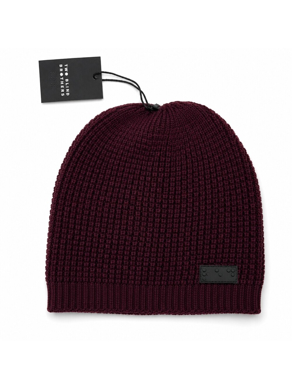 Two Blind Brothers Burgundy Waffle Knit Beanie NWT Maroon Winter Hat OS